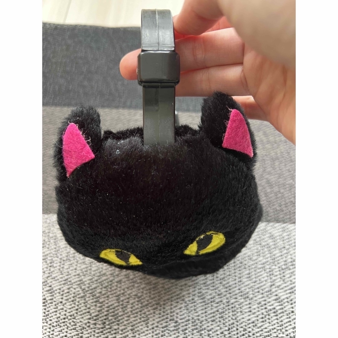 黒猫　ねこ　ぬいぐるみ　イヤーマフ 調節可能　耳当て　耳あて　キッズ　レディース レディースのファッション小物(イヤーマフ)の商品写真