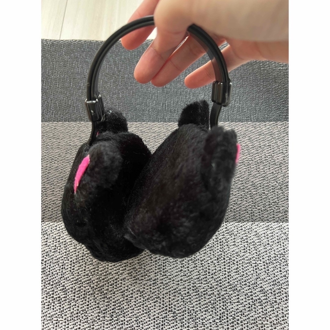 黒猫　ねこ　ぬいぐるみ　イヤーマフ 調節可能　耳当て　耳あて　キッズ　レディース レディースのファッション小物(イヤーマフ)の商品写真