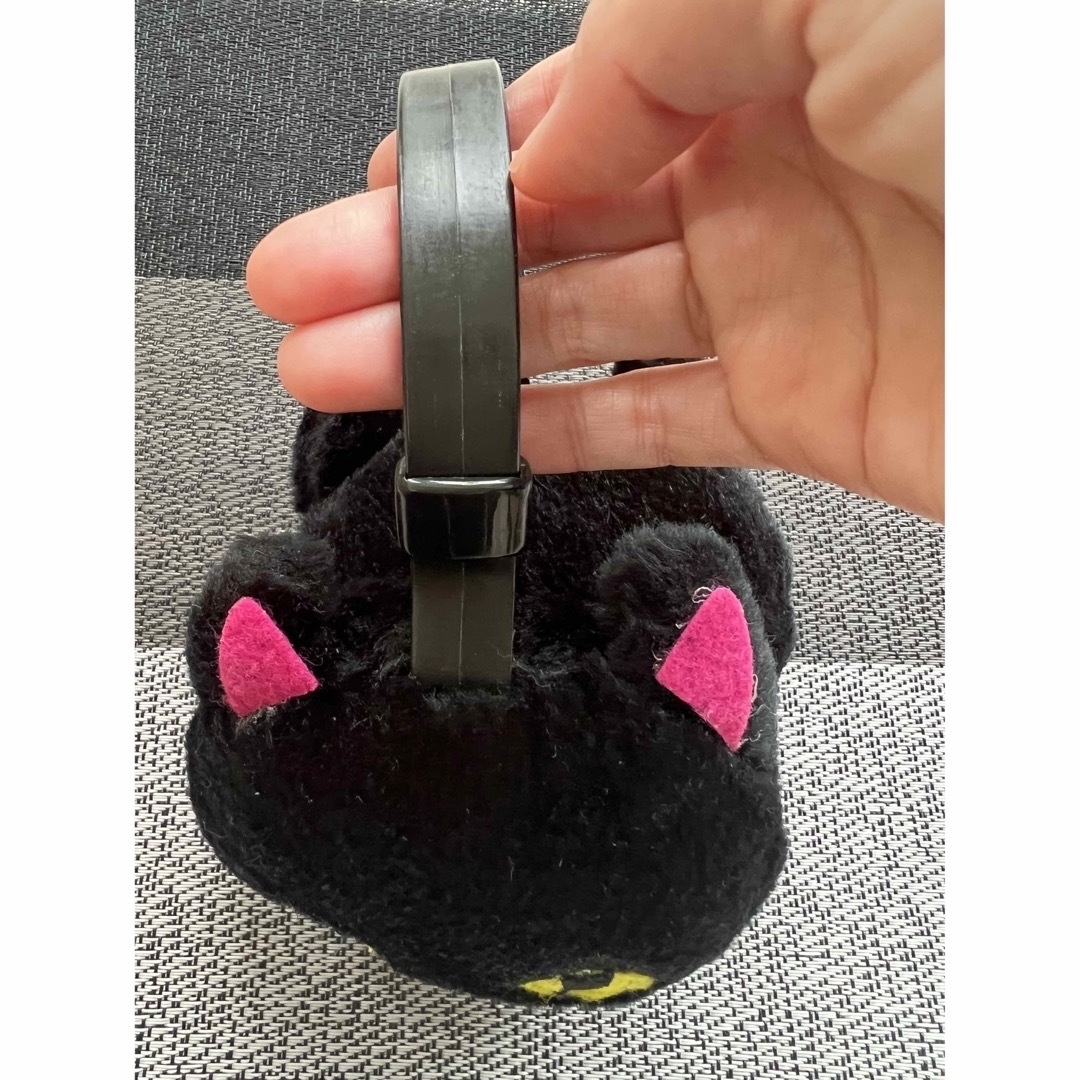 黒猫　ねこ　ぬいぐるみ　イヤーマフ 調節可能　耳当て　耳あて　キッズ　レディース レディースのファッション小物(イヤーマフ)の商品写真