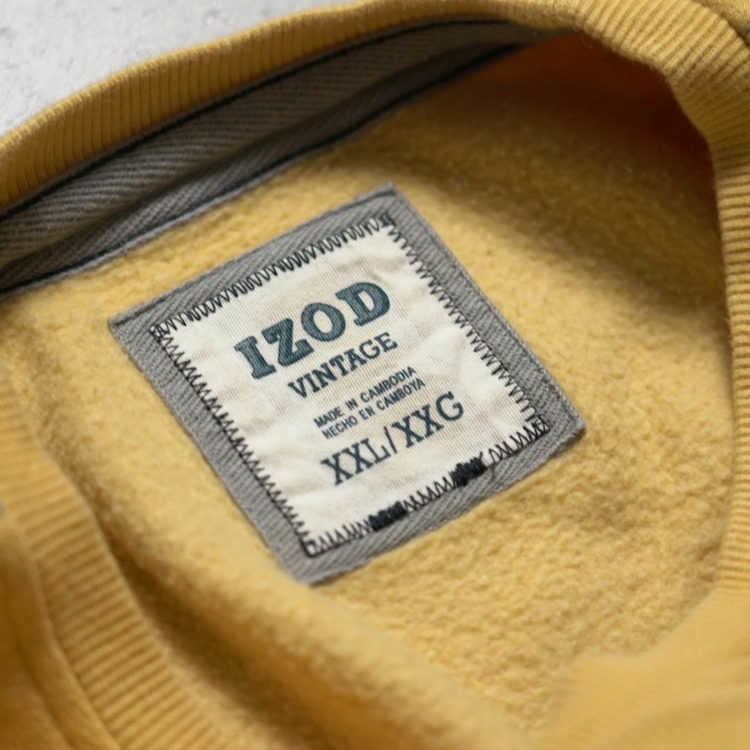 IZOD VINTAGE スウェット　無地　XXLサイズ　イエロー　トレーナー メンズのトップス(スウェット)の商品写真