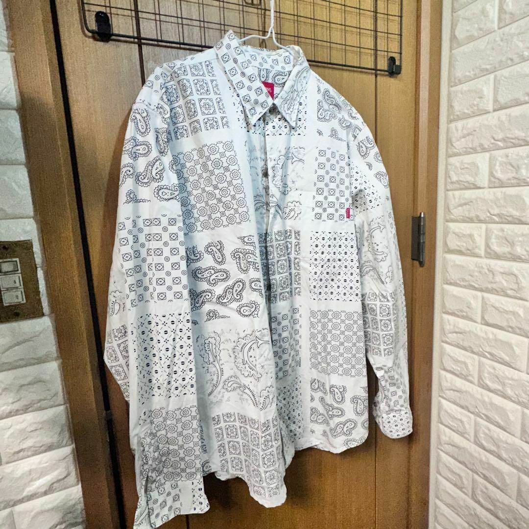 supreme シュプリーム Paisley Grid Shirt White