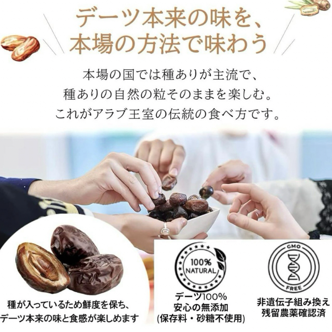 ナツメヤシデーツクラウン1kg無添加(黒糖のような甘さのクナイジ種)(外箱無し) 食品/飲料/酒の食品(フルーツ)の商品写真