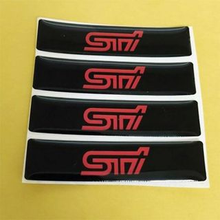 スバル(スバル)のSTI　 エポキシ　３Dステッカー　４個セット(車内アクセサリ)