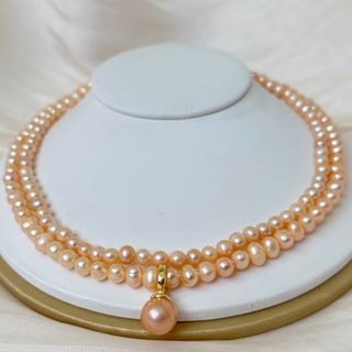 本真珠ネックレス7mm 10mm 天然パールネックレス　40cm (ネックレス)