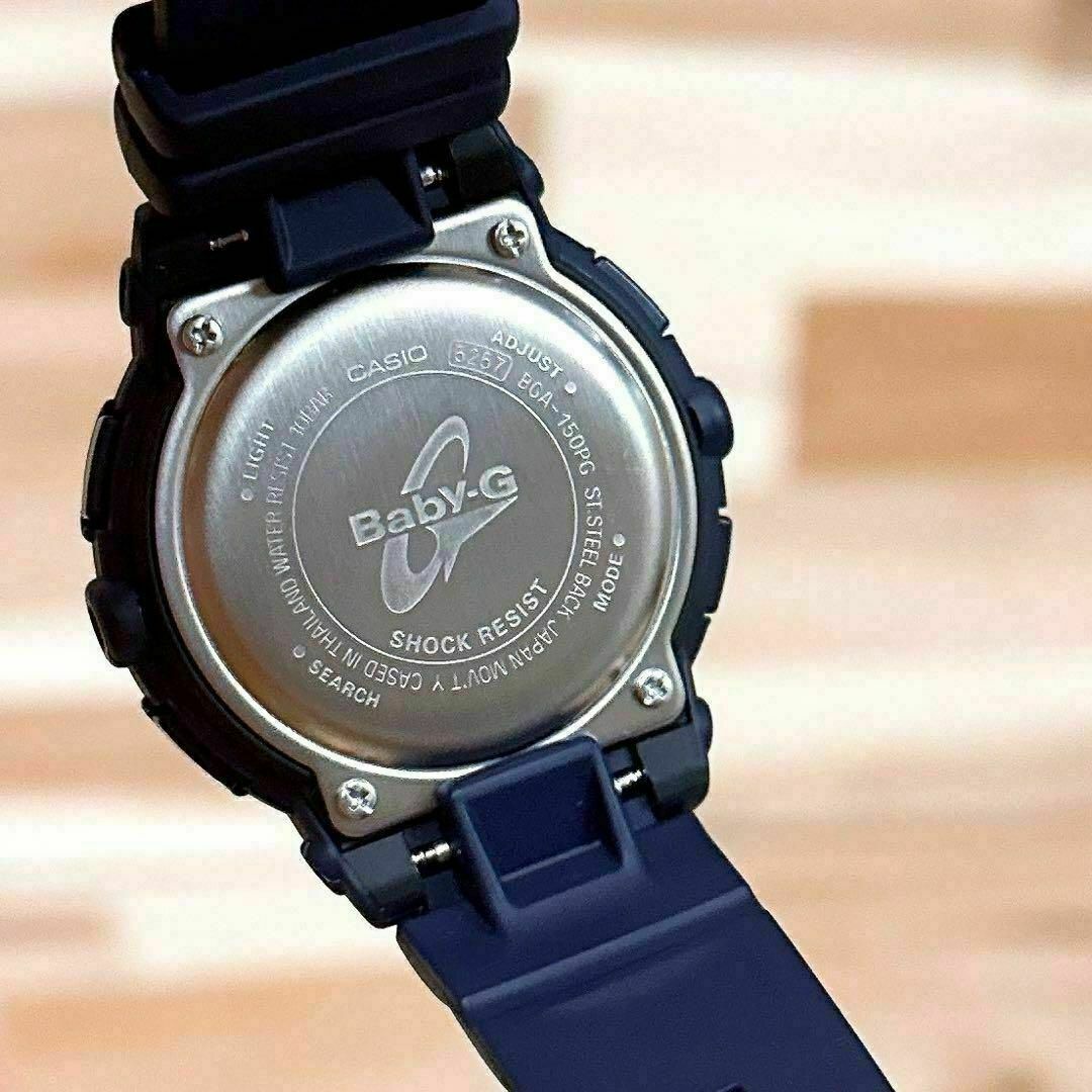 Baby-G(ベビージー)の美品【カシオ】ベビージー 腕時計 BGA-150PG 紺ネイビー×ピンクゴールド レディースのファッション小物(腕時計)の商品写真