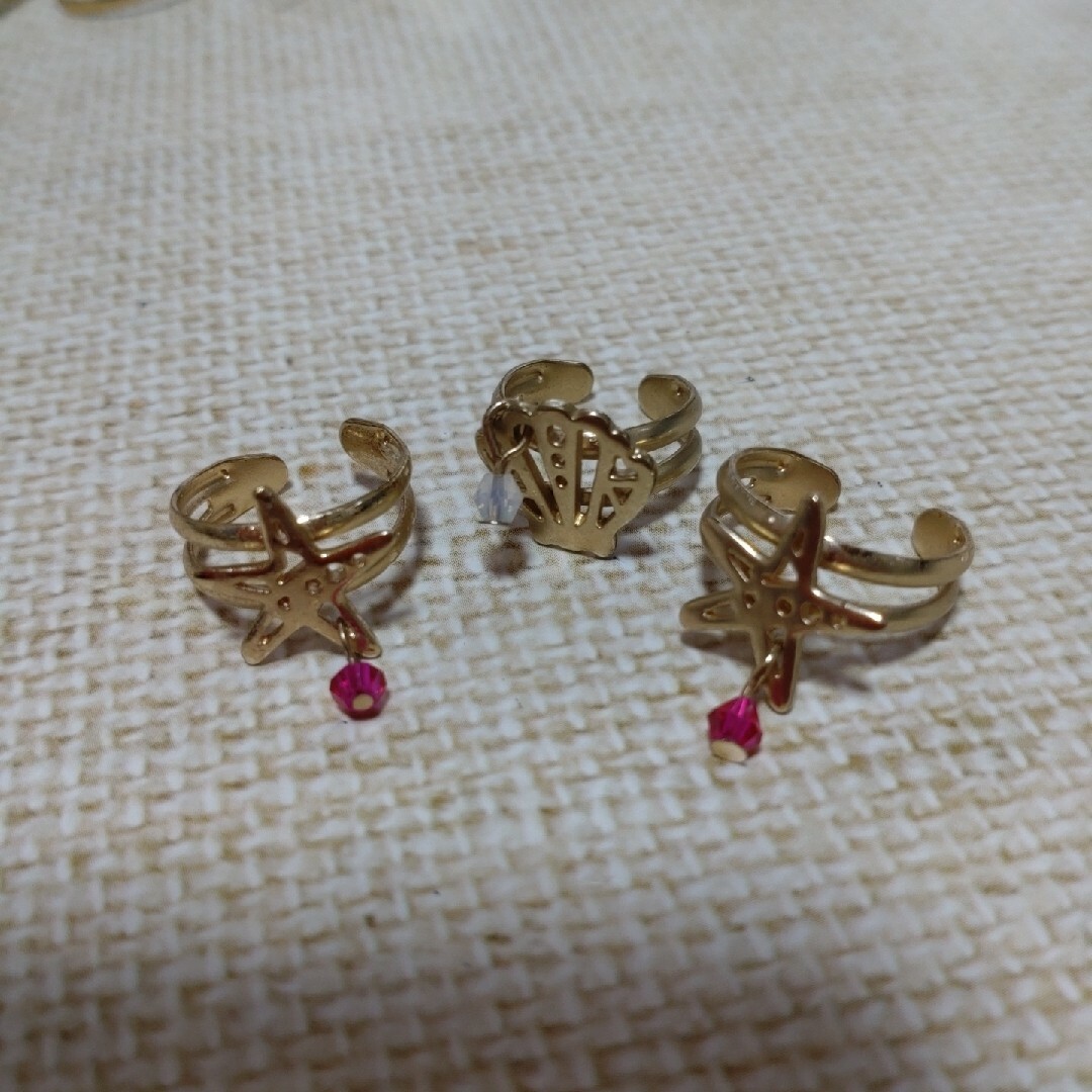 ゴールド色ピンキーリングセット レディースのアクセサリー(リング(指輪))の商品写真