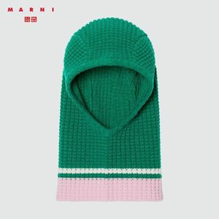 ユニクロ(UNIQLO)のMARNI　ポップコーンニットバラクラバ 54 グリーン ユニクロ×マルニ(ニット帽/ビーニー)