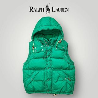 ポロラルフローレン(POLO RALPH LAUREN)の[良品 希少カラー]ポロラルフローレン ダウンベスト グリーン XL 2way(ダウンベスト)