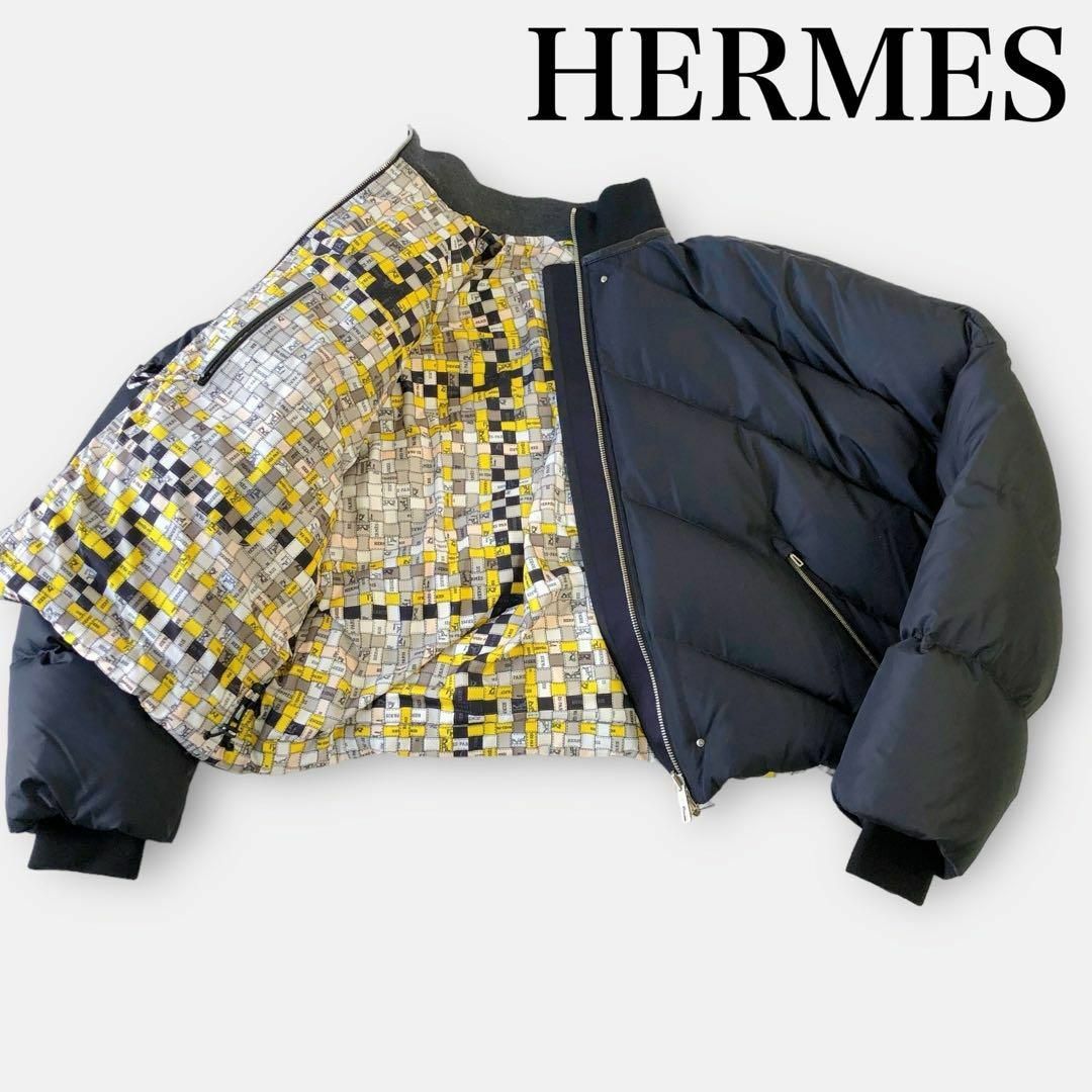 Hermes(エルメス)のエルメス 19年ボルデュック柄 ダウンジャケットS〜M ゴルチエ期 リバーシブル レディースのジャケット/アウター(ダウンジャケット)の商品写真