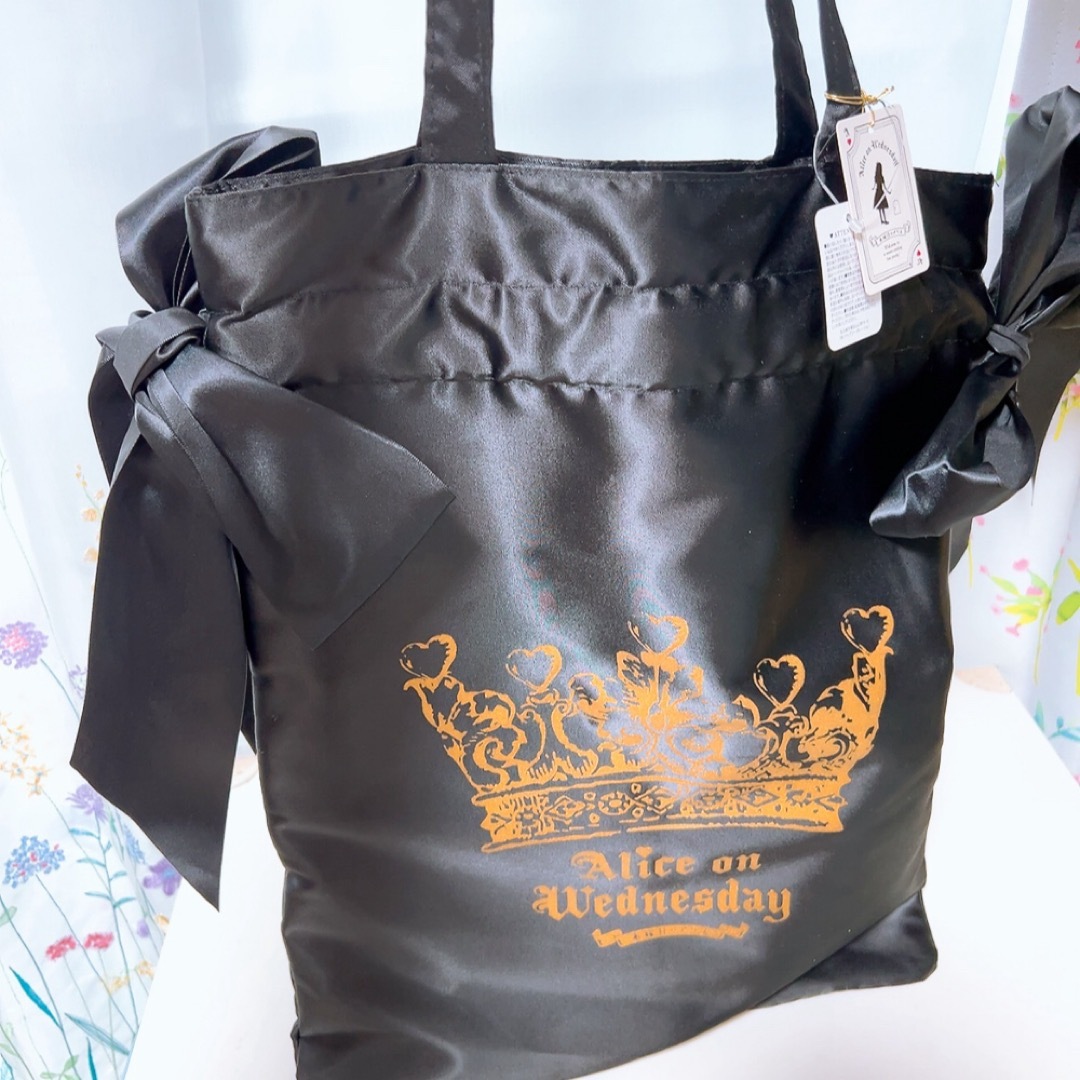 新品未使用タグ付き　水曜日のアリス　サテン　リボン　トート レディースのバッグ(トートバッグ)の商品写真