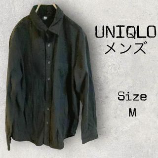 ユニクロ(UNIQLO)の1098ユニクロ【M】シャツ　ブラック　黒　綿100%(シャツ)