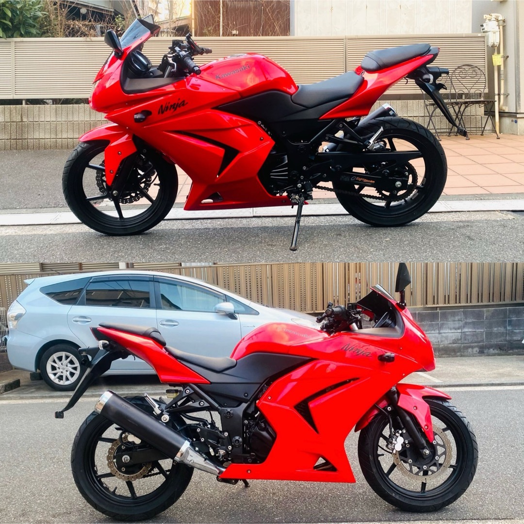 カワサキ(カワサキ)のkawasakiニンジャ250R人気の赤黒ニンジャ艶ピカ低走行♪ 自動車/バイクのバイク(車体)の商品写真