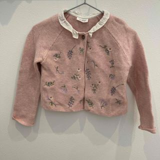 ネクストベビー　女の子　花柄刺繍カーディガン　羽織り　春服　フリル　襟