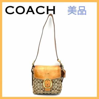 コーチ(COACH)のコーチ 馬車 ショルダーバッグ レザー シグネチャーキャンバス レディース 茶色(ショルダーバッグ)