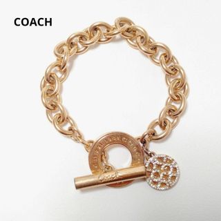 コーチ(COACH)のCOACH　ブレスレット　オプアート　ゴールド　ロゴ　チャーム(ブレスレット/バングル)