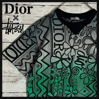 クリスチャンディオール(Christian Dior)の【激レア・定価13万】ディオール ステューシー 総柄 限定コラボ Tシャツ 美品(Tシャツ/カットソー(半袖/袖なし))