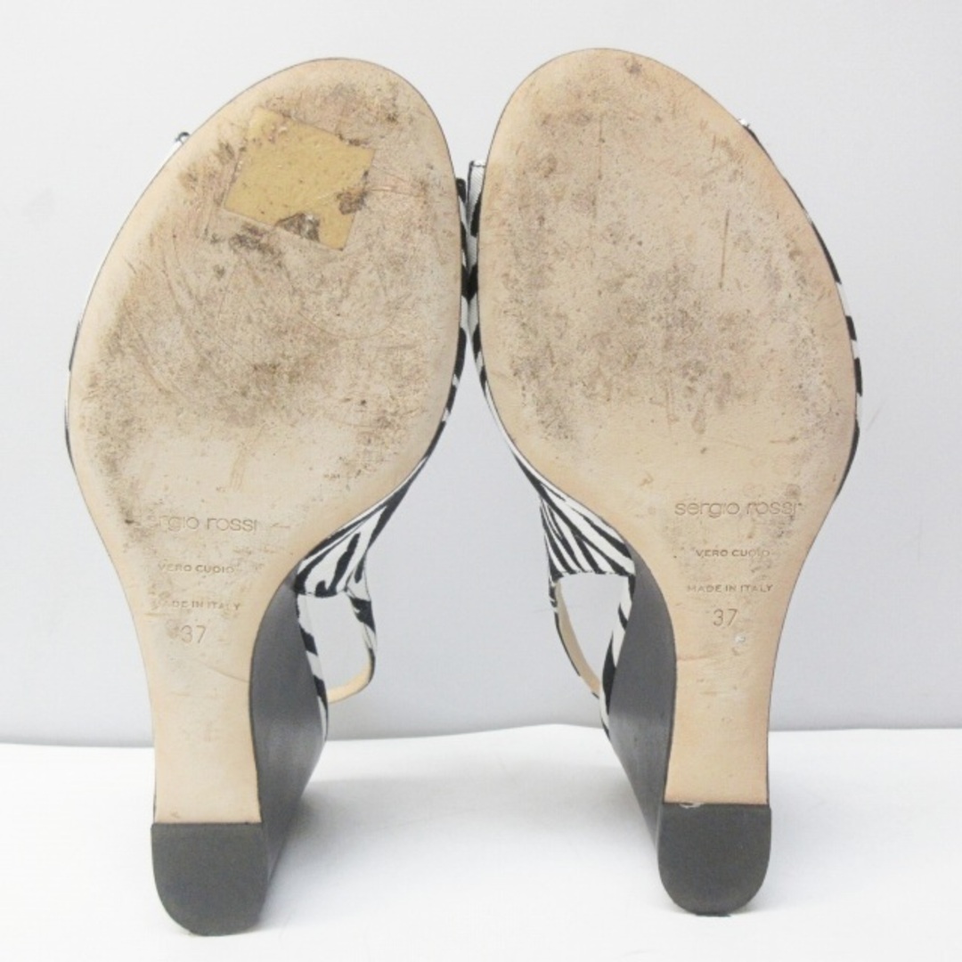 Sergio Rossi(セルジオロッシ)のセルジオロッシ 美品 パンプス ウェッジソール ゼブラ柄 オープントゥ 37 レディースの靴/シューズ(ハイヒール/パンプス)の商品写真
