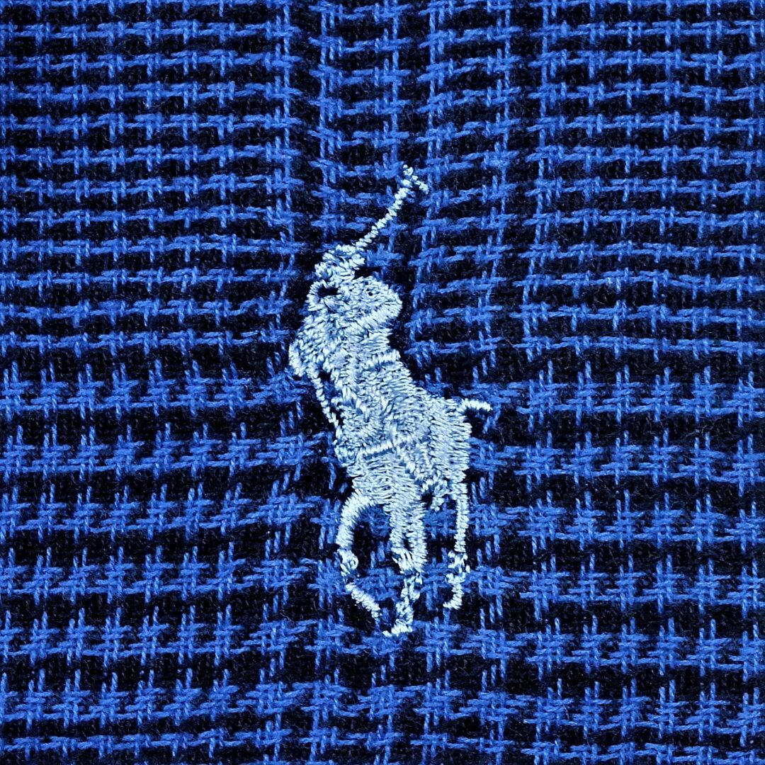 POLO RALPH LAUREN(ポロラルフローレン)の大人の渋柄◆仕事で使いたいラルフハンカチギフト可★グレンチェック青系1760円 メンズのファッション小物(ハンカチ/ポケットチーフ)の商品写真