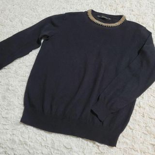 ザラ(ZARA)のZARA　ビジュー　ニット　ブラック(ニット/セーター)