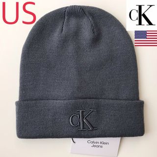 Calvin Klein - レア【新品】カルバンクライン USA ニット帽 チャコールグレー 帽子