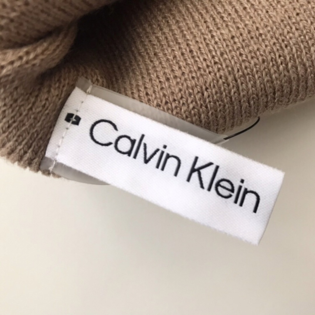 Calvin Klein(カルバンクライン)のレア【新品】Calvin カルバンクライン USA ニット帽 ブラウン メンズの帽子(ニット帽/ビーニー)の商品写真