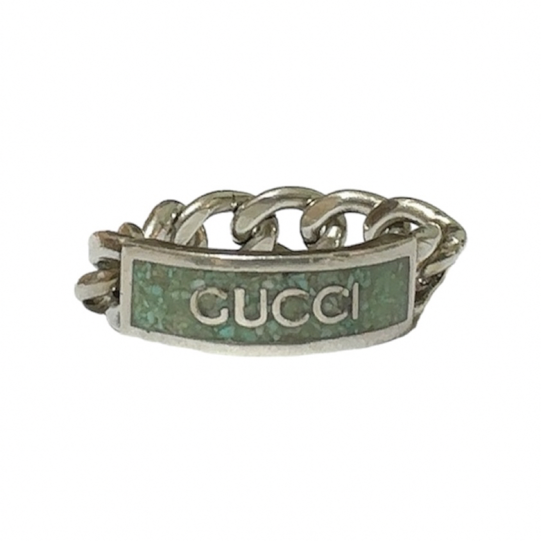 Gucci(グッチ)の正規品　GUCCI グッチ チェーンリング ロゴエナメルリング　喜平 メンズのアクセサリー(リング(指輪))の商品写真