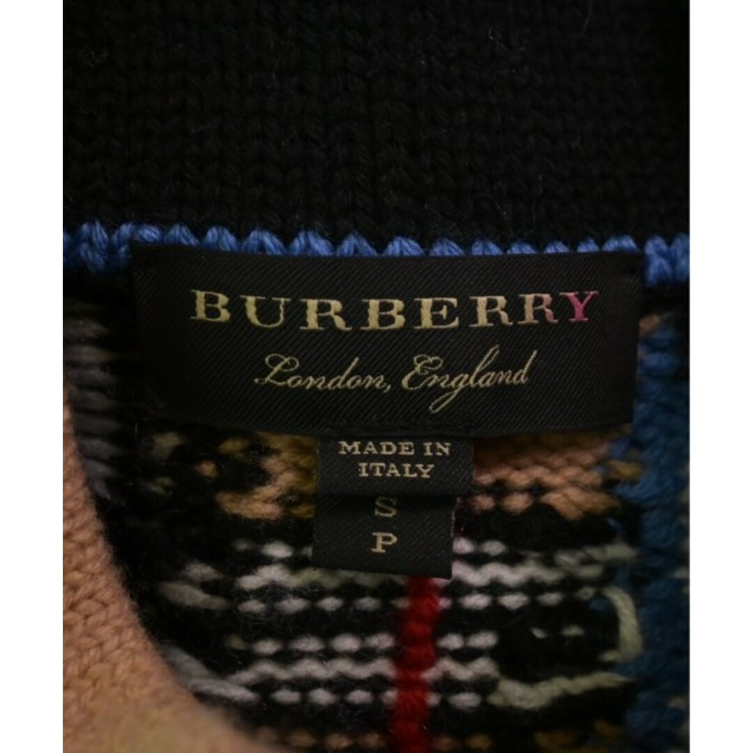 BURBERRY(バーバリー)のBURBERRY バーバリー ニット・セーター S ベージュx水色x赤等(総柄) 【古着】【中古】 メンズのトップス(ニット/セーター)の商品写真