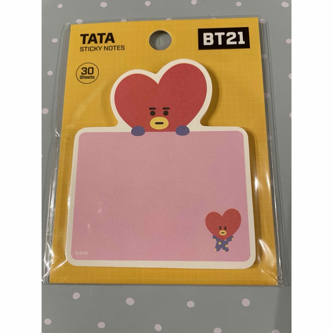 BT21(ビーティーイシビル)のBTS BT21 TATA 付箋 インテリア/住まい/日用品の文房具(ノート/メモ帳/ふせん)の商品写真