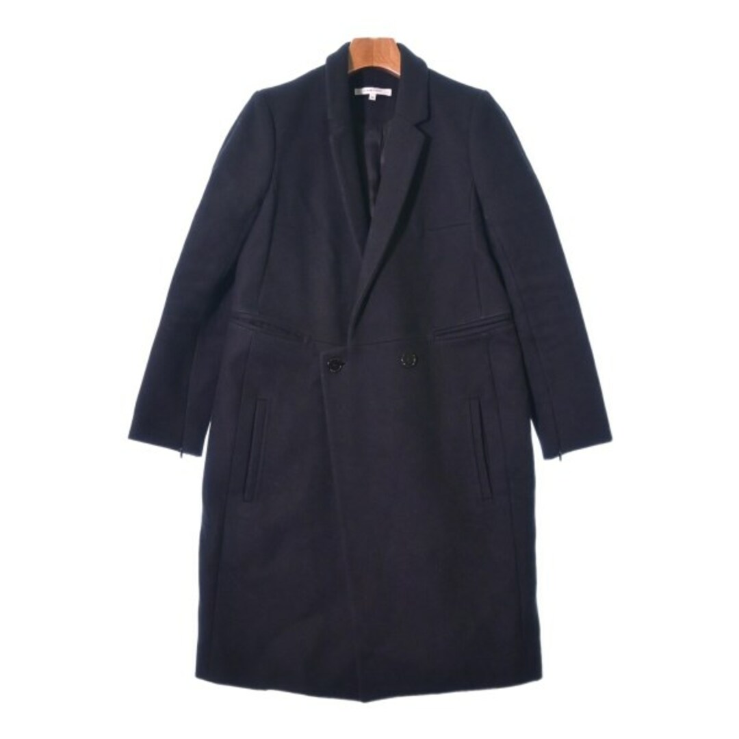 CARVEN(カルヴェン)のCARVEN カルヴェン チェスターコート 36(XS位) 黒 【古着】【中古】 レディースのジャケット/アウター(チェスターコート)の商品写真