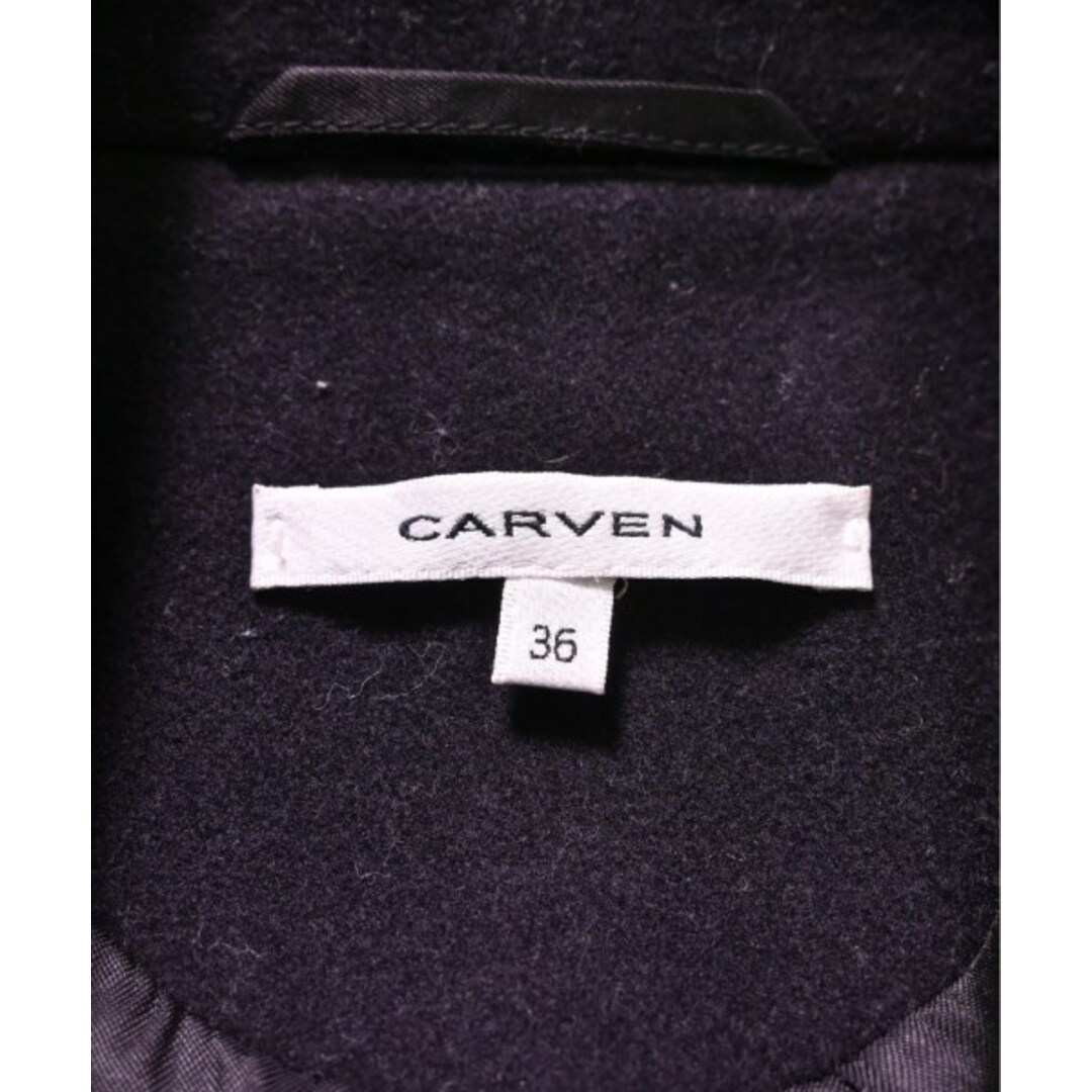 CARVEN(カルヴェン)のCARVEN カルヴェン チェスターコート 36(XS位) 黒 【古着】【中古】 レディースのジャケット/アウター(チェスターコート)の商品写真