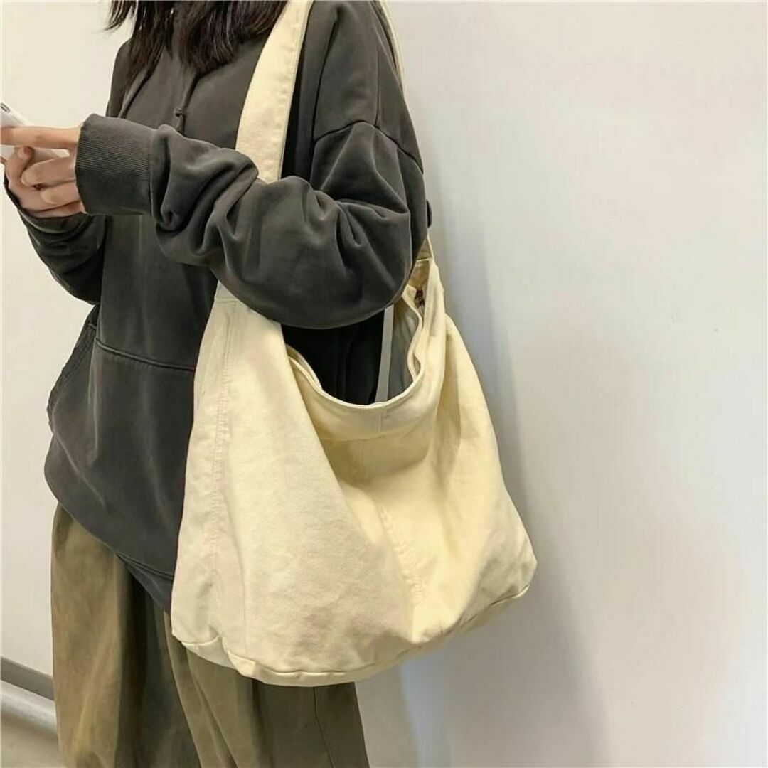 ホワイトニュースペーパーバッグショルダーバッグビンテージ帆布