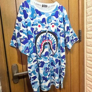 アベイシングエイプ(A BATHING APE)のBape shark WGM blue camo S/S Tee(Tシャツ/カットソー(半袖/袖なし))