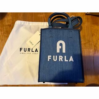 フルラ(Furla)の【新品】FURLA ミニトート　ショルダーバッグ　デニム色(ハンドバッグ)