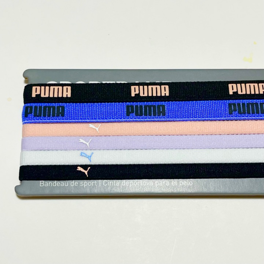 PUMA(プーマ)の新品・送料無料 PUMA 細いヘアバンド 6本 黒 青紫 薄紫など スポーツ/アウトドアのサッカー/フットサル(その他)の商品写真