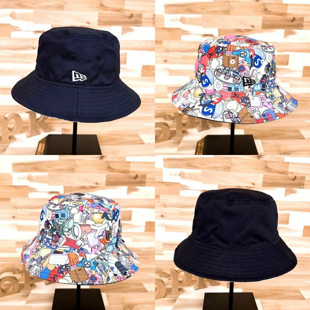 NEW ERA(ニューエラー)のレア【ニューエラ×ドラえもん】限定コラボ リバーシブル ハット 紺×カラフル メンズの帽子(ハット)の商品写真