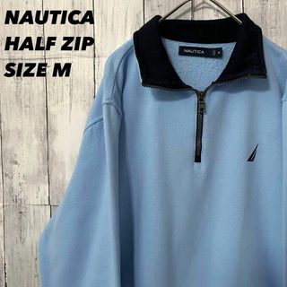 ノーティカ(NAUTICA)のUS古着NAUTICA ノーティカ　ハーフジップ刺繍ロゴスエットトレーナー　M(スウェット)