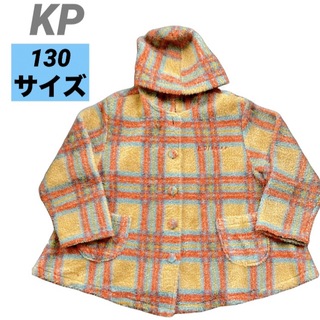 ニットプランナー(KP)のKP ケーピー　キッズ　子供服　チェック　ダッフルコート　古着130 匿名発送(コート)