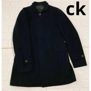 カルバンクライン(Calvin Klein)のCalvin Klein メンズ コート Lサイズブラック ウール カシミヤ(テーラードジャケット)