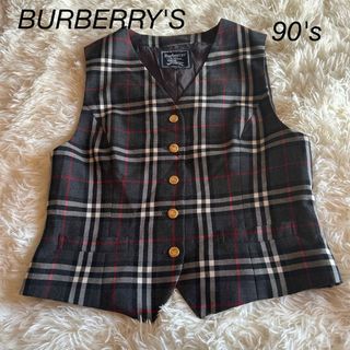 バーバリー(BURBERRY)の【希少】BURBERRY バーバリー ベスト ノバチェック グレー 金ボタン(ベスト/ジレ)