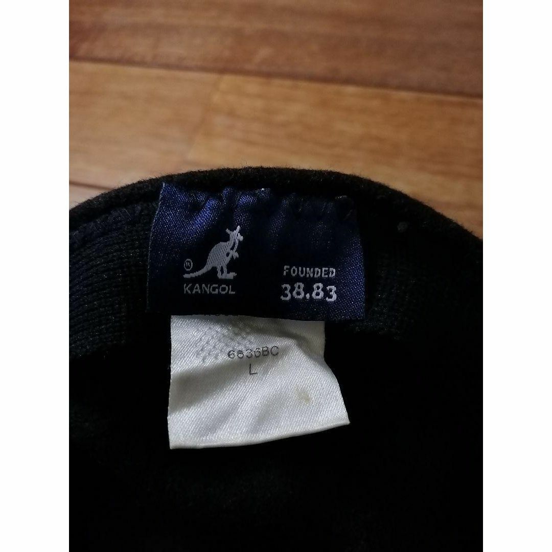 KANGOL(カンゴール)の ◆KANGOL　カンゴール　USED　サイズL　ハンチング　Black　定番 メンズの帽子(ハンチング/ベレー帽)の商品写真