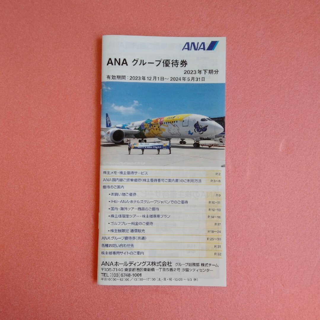 ANA(全日本空輸)(エーエヌエー(ゼンニッポンクウユ))のANA グループ優待券 1冊 チケットの優待券/割引券(ショッピング)の商品写真