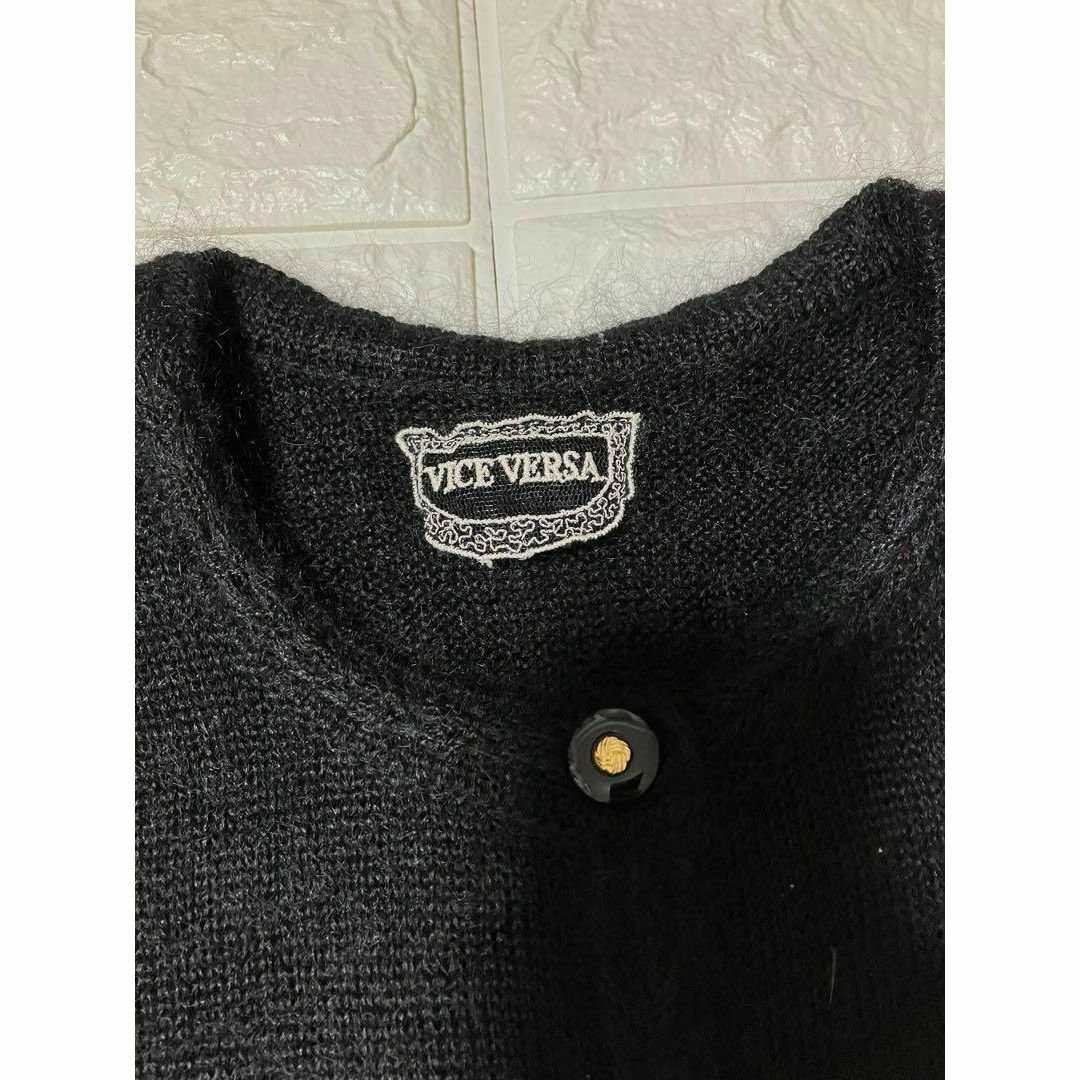 【シルク•モヘア】　VICE VERSA カーディガン　ブラック レディースのトップス(ニット/セーター)の商品写真