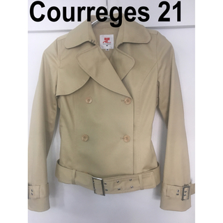 Courreges - Courreges クレージュ 21 ライダース型トレンチショートコート　レア品