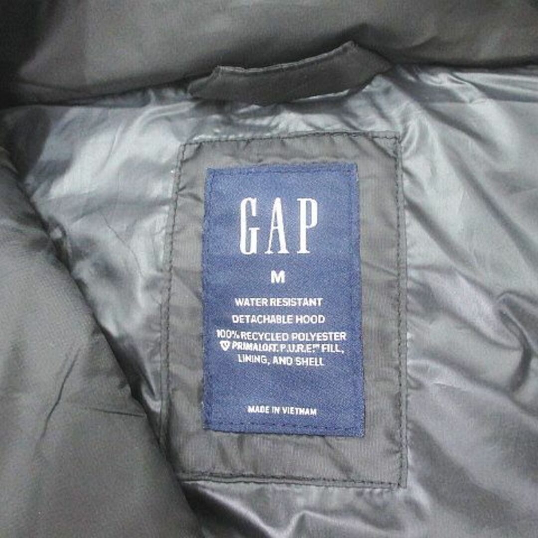 GAP(ギャップ)のGAP ミドル丈 中綿ジャケット コート M 黒系 ブラック ジップアップ レディースのジャケット/アウター(ブルゾン)の商品写真