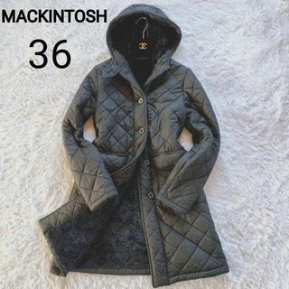 マッキントッシュ(MACKINTOSH)の高級 マッキントッシュ 英国製 キルティング ボア ロングコート 黒 36(ロングコート)