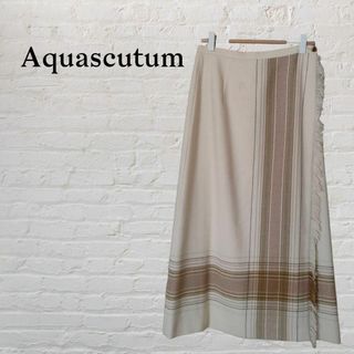 アクアスキュータム(AQUA SCUTUM)のAquascutum アクアスキュータム　アルパカ混　ラップスカート　サイズ9(ロングスカート)