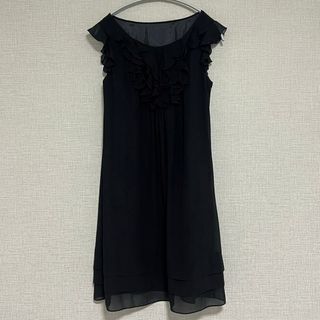 ロペ(ROPE’)の美品 ROPE/ロぺ シフォン ワンピース 9 黒 約2万円 発送料込み(ひざ丈ワンピース)