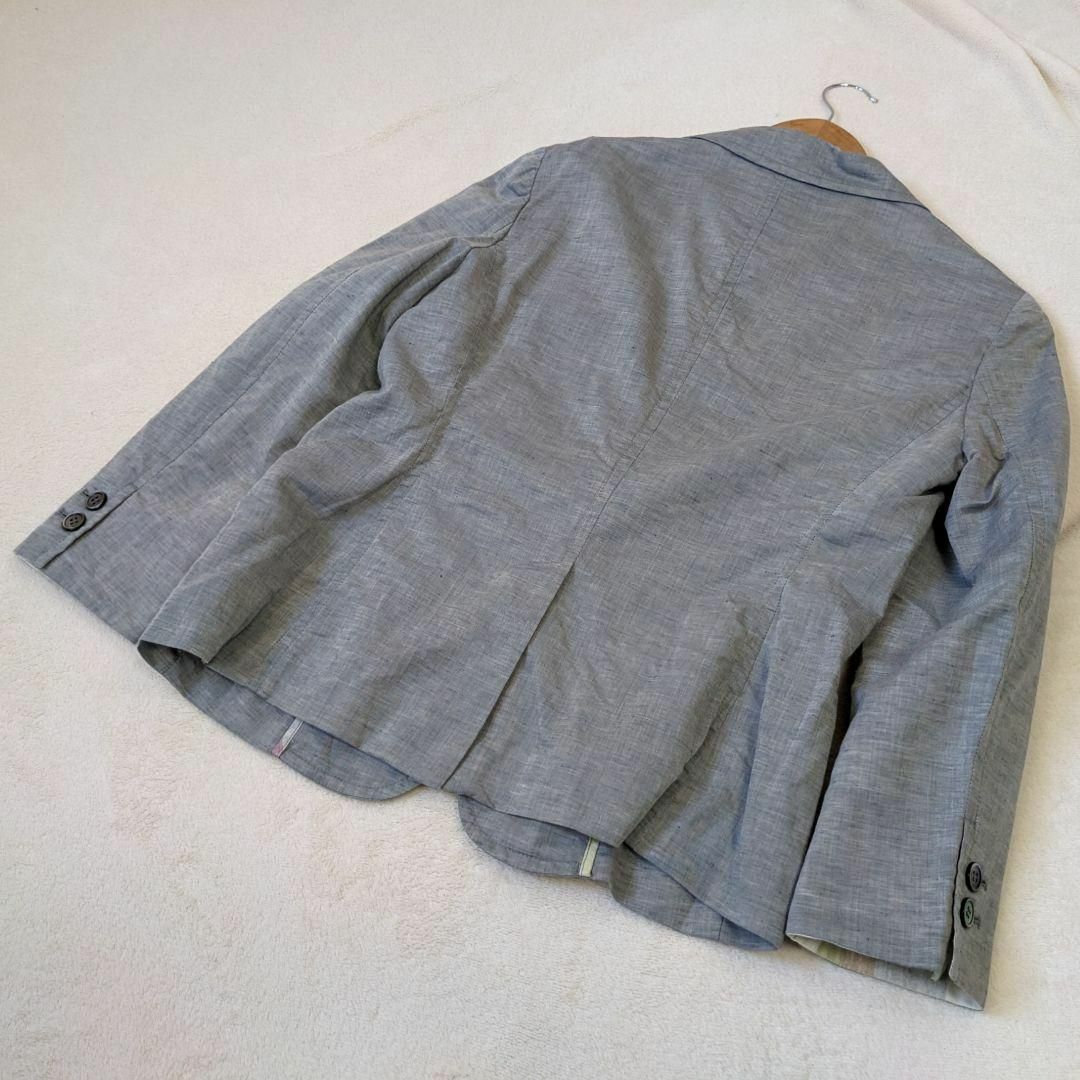 Paul Smith(ポールスミス)の【ポールスミス】テーラードジャケット　綿　麻　42　XL　裏地マルチカラー レディースのジャケット/アウター(テーラードジャケット)の商品写真