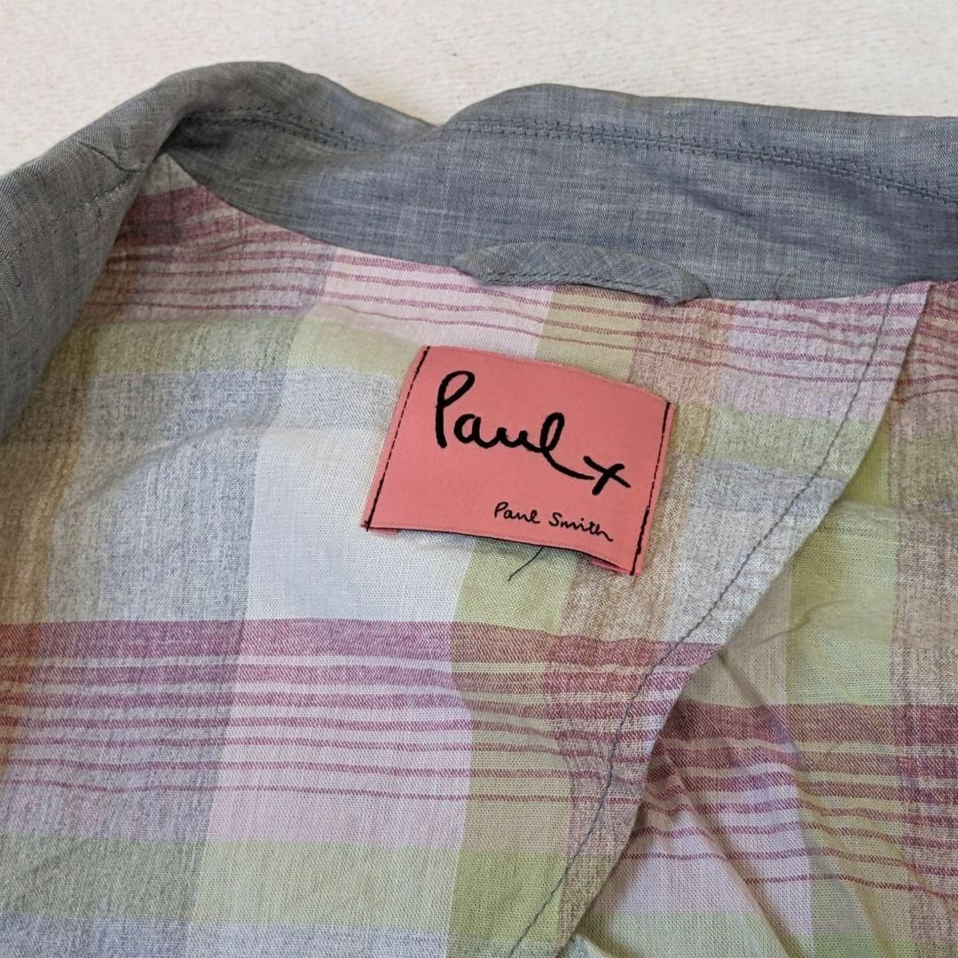 Paul Smith(ポールスミス)の【ポールスミス】テーラードジャケット　綿　麻　42　XL　裏地マルチカラー レディースのジャケット/アウター(テーラードジャケット)の商品写真