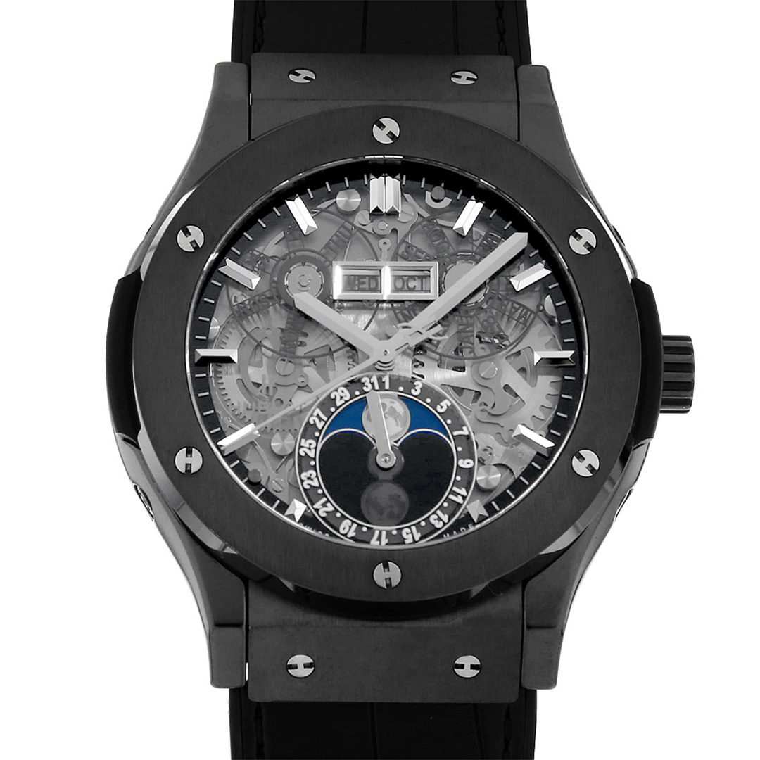 HUBLOT(ウブロ)のウブロ アエロフュージョン ムーンフェイズ ブラックマジック 517.CX.0170.LR メンズ 中古 腕時計 メンズの時計(腕時計(アナログ))の商品写真